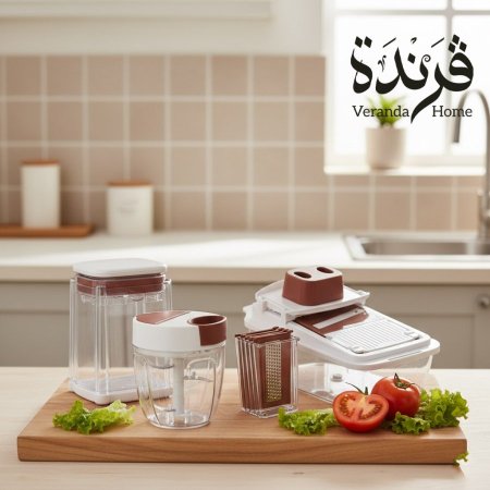 طقم مشبرة وقطاعة خضار وفرامة ثومة